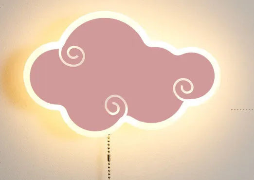 Cloud-shaped acrylic children's wall lamp in modern simple style for bedroom lighting