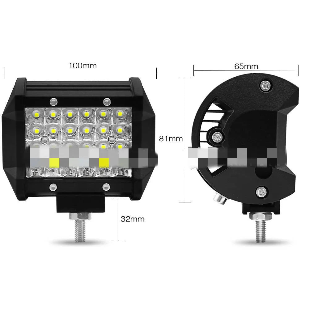 Black aluminium alloy LED strip lights with four rows of LED beads for vehicle modification