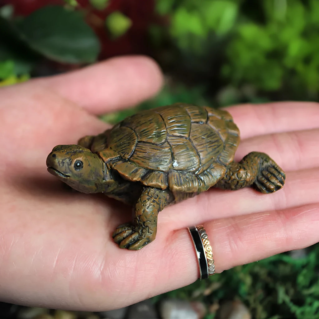 Green resin simulation turtle garden ornament for micro landscape decoration