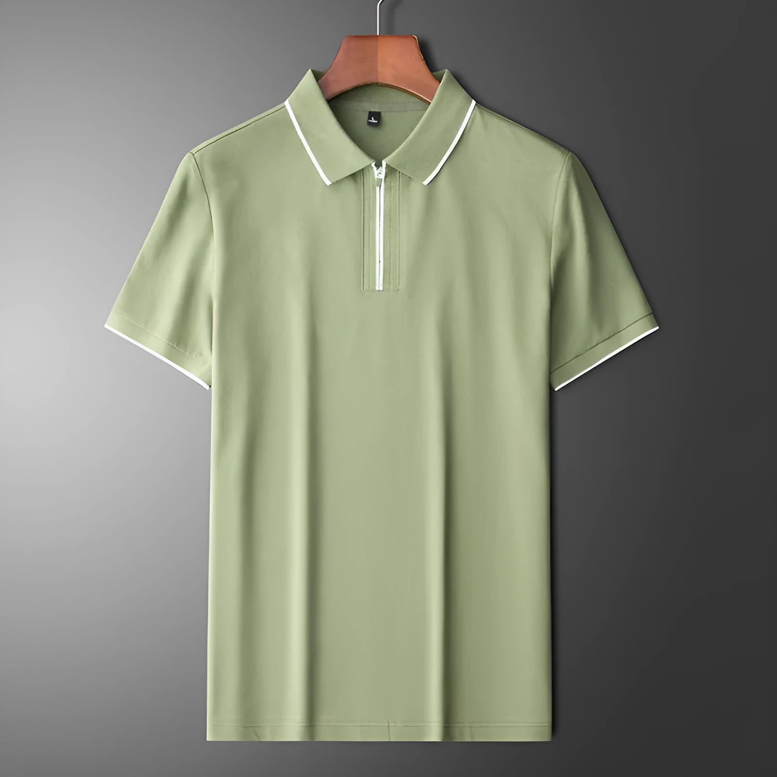 Men's slim fit cotton blend business casual top in graphite grey colour with short sleeves