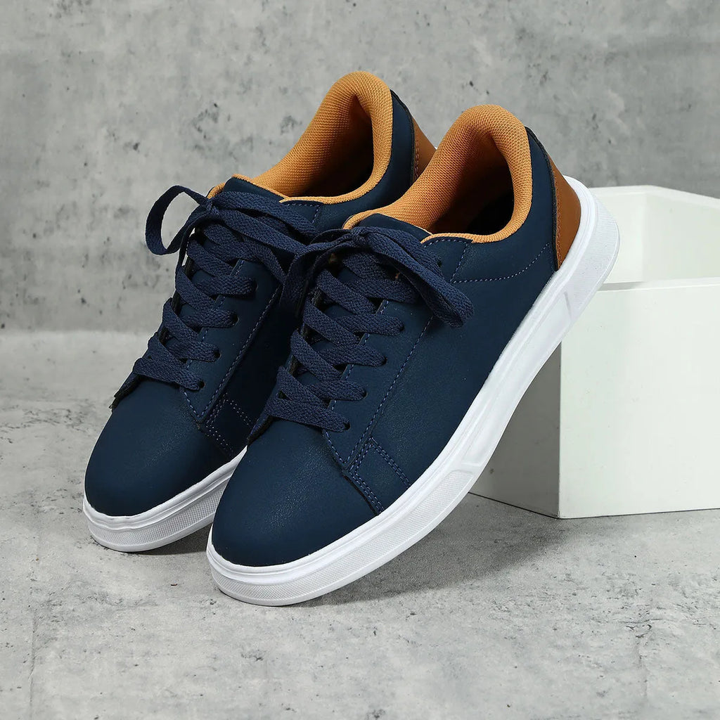 Women's platform skateboard sneaker in beige brown with cross strap and round toe design