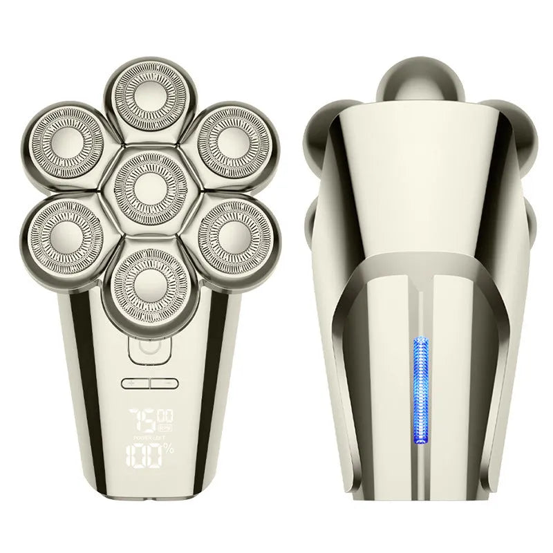 Men's multifunctional magnetic knife head electric shaver rechargeable with floating cutter head and LED display