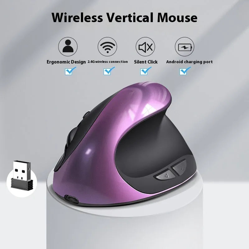 Vertical ergonomic mouse in multiple colours with USB connector
