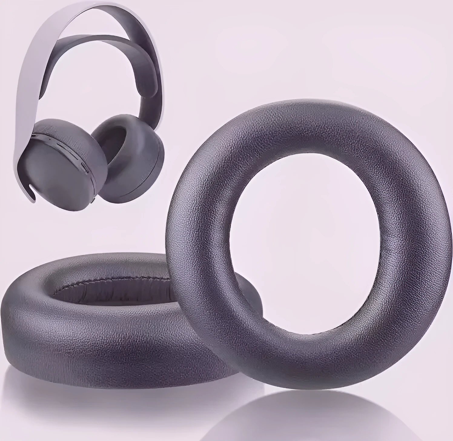 Set of black flannel cotton earphone sleeves for Sony PS5 Pulse 3D headphones