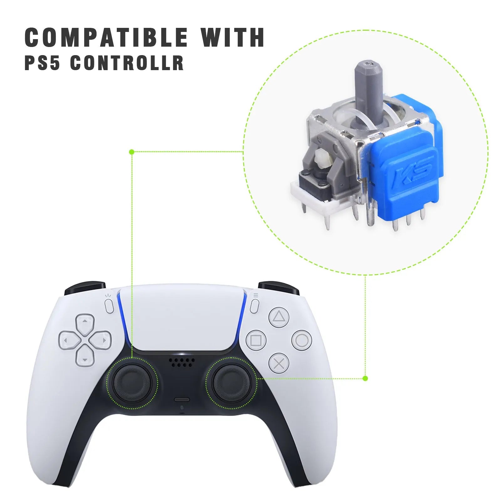 Hall effect magnetic rocker joystick replacement part for PS5 PS4 Switch and XBOX controllers