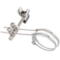 Auxiliary reading glass mirror double clip with metal bracket and glass lens.