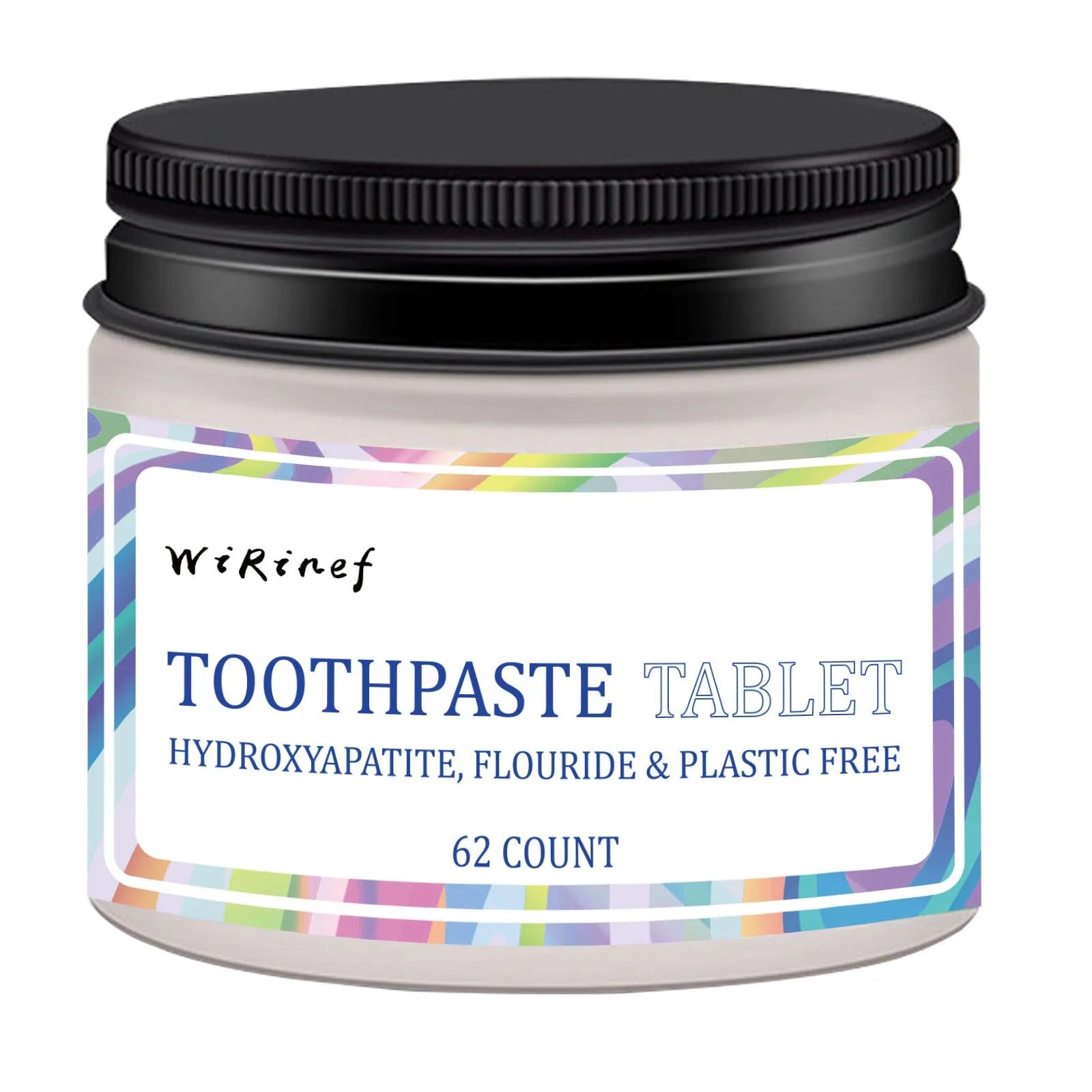 62-count pack of portable white solid toothpaste tablets for chewing and cleaning teeth, TP19 flavour.