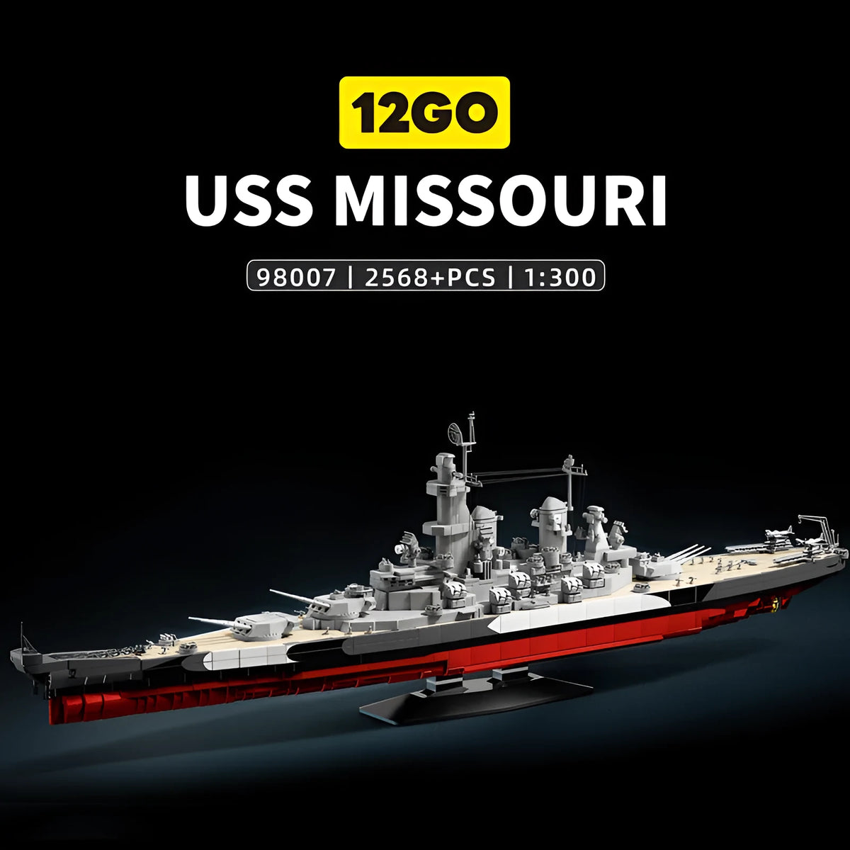 High difficulty puzzle splicing building blocks USS Missouri battleship plastic model kit in colour box