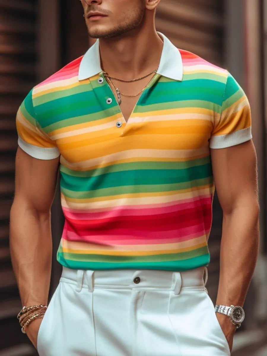 Men's slim fit digital print T-shirt in polyester fibre, short sleeves, colour style G32P1102, size range S to 6XL