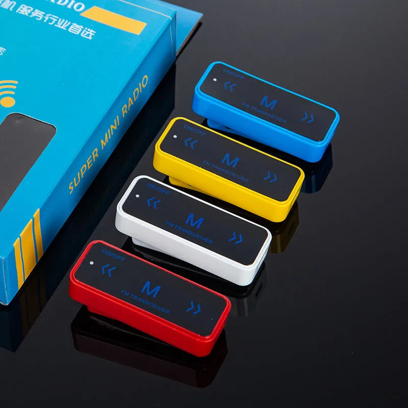 Mini walkie-talkie with ear-hook for hair salon communication in random colour