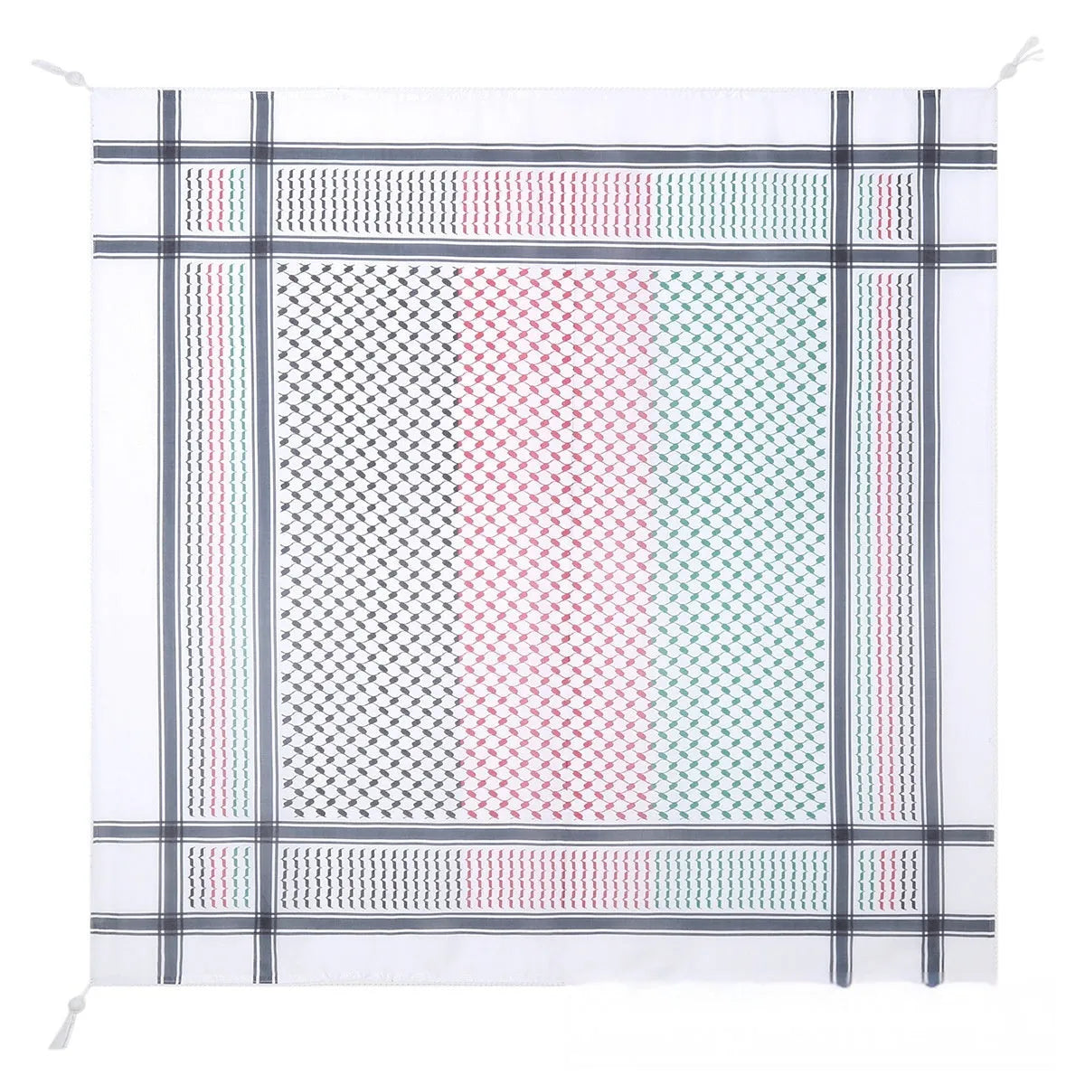 Fringe fashion unisex polyester scarf with colourful grid pattern, 140cm length