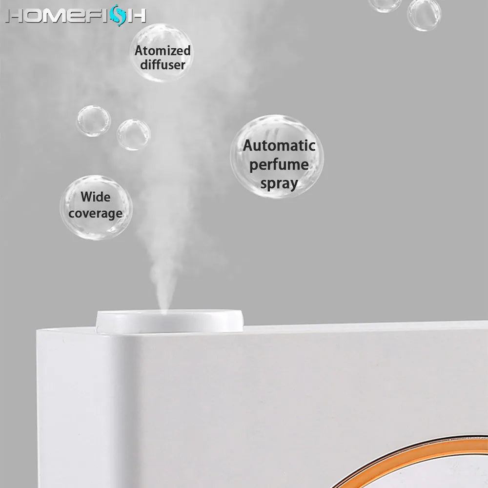 Small white wall-mounted automatic aromatherapy machine and essential oil diffuser.