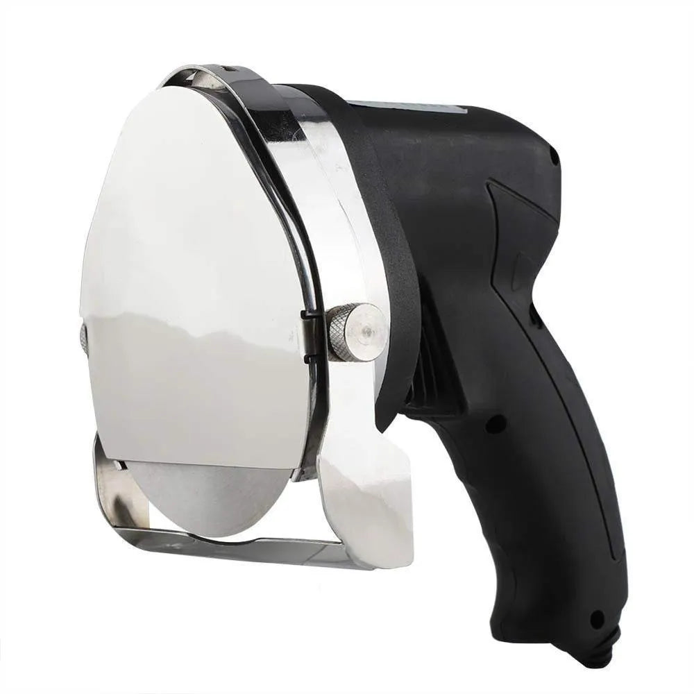 KS-100E black electric meat cleaver with stainless steel blade, dimensions 150x200x270mm, for cutting meat for barbecue machines.