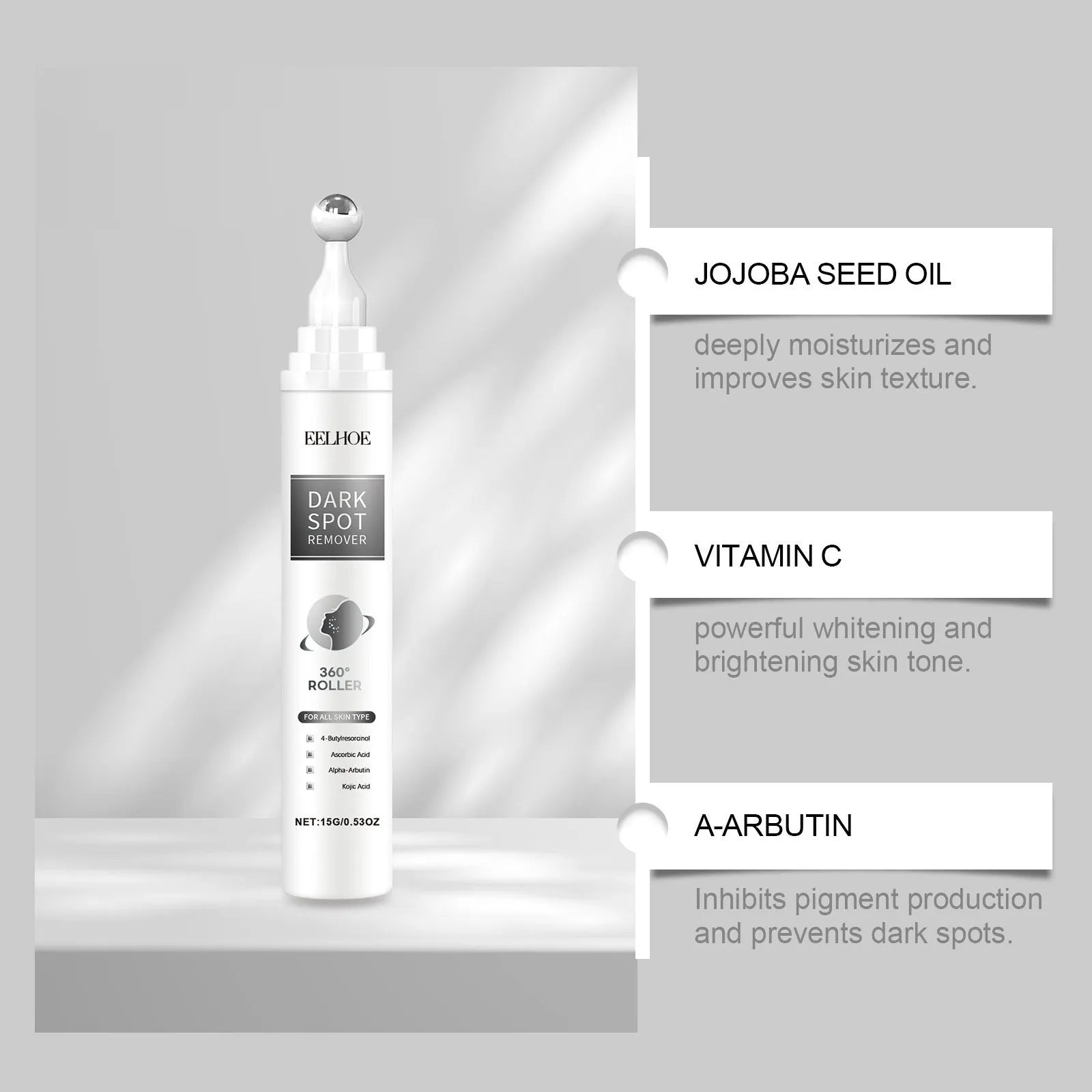 15g facial essence cream jar with brightening and hydrating ingredients