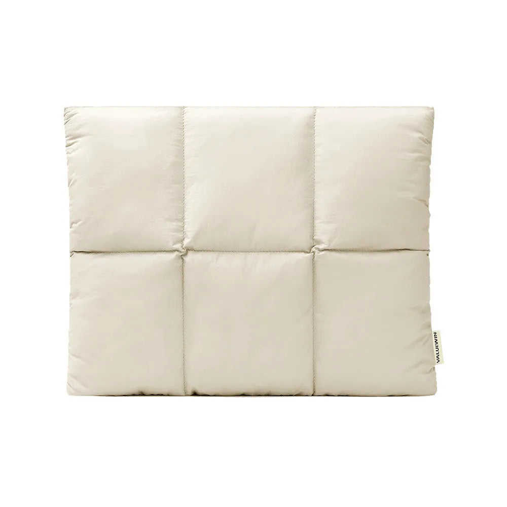 Soft fluffy laptop sleeve in black or khaki for 13 to 15.6 inch laptops with European retro style
