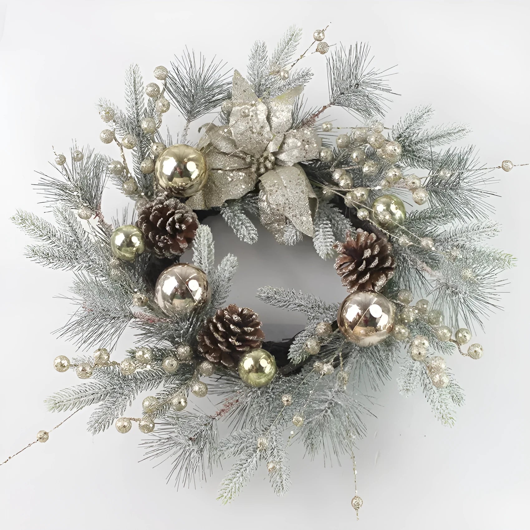 Plastic Christmas door hanging set with rattan, garland, lintel and upside-down tree in multiple sizes