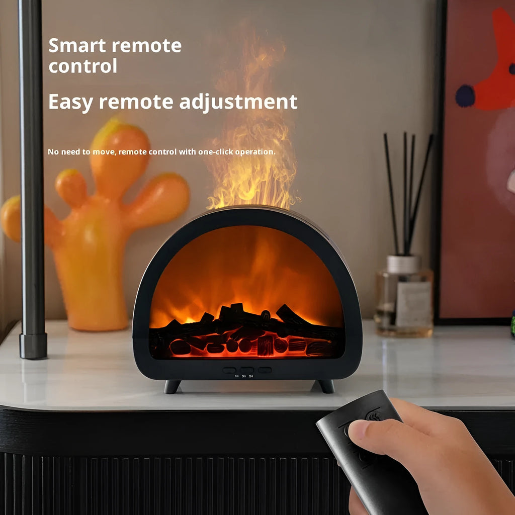 Fireplace flame aroma diffuser 215*112*183mm with remote control, colourful light, White or Black