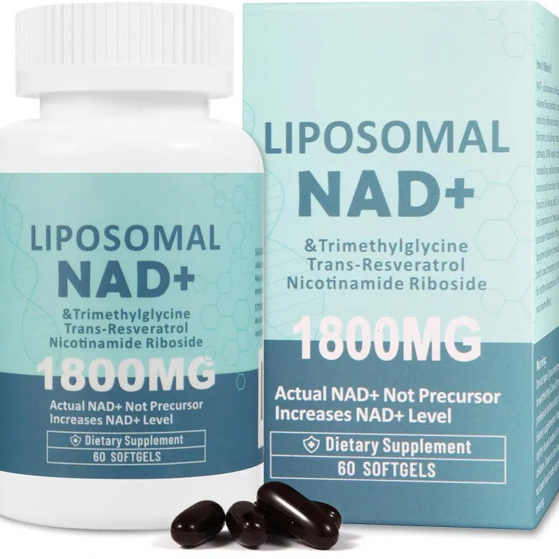 Bottle of nicotinamide mononucleotide NMN gel capsules supplement with 60 or 120 count options.