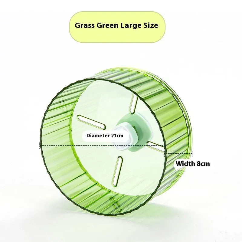 21cm plastic parrot running wheel toy in transparent, green, grey, orange, or purple colours for bird exercise