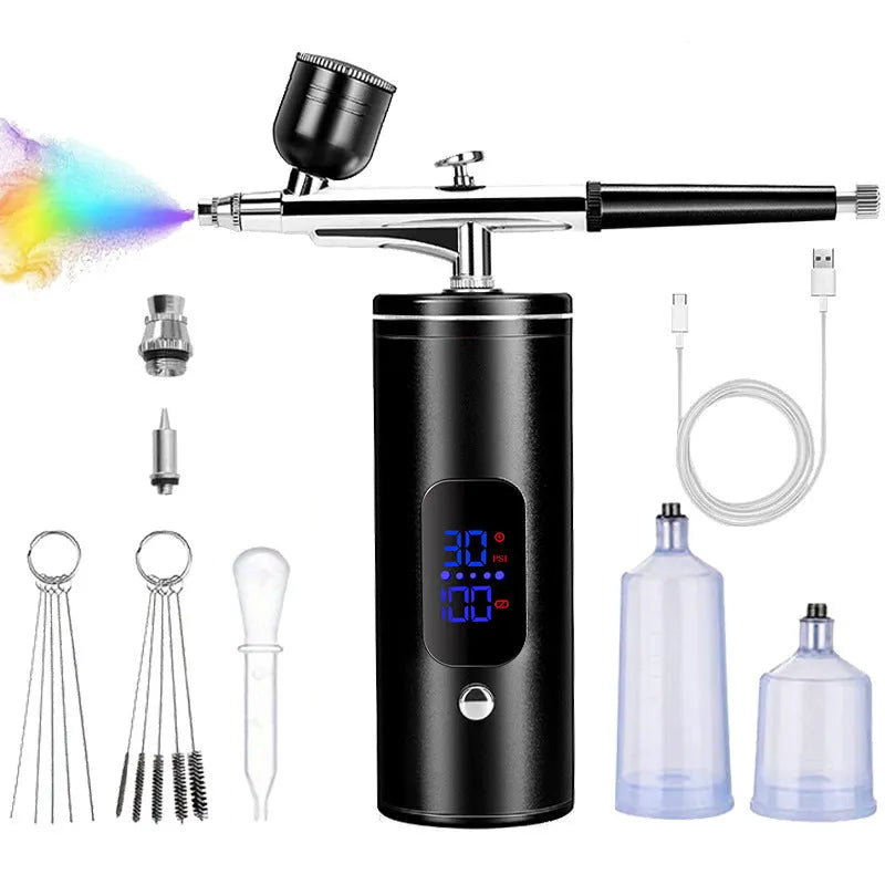 Display screen high pressure nano hydrating beauty instrument with cold and thermal spray modes and three gears