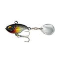 Metal sea fishing iron plate lure with rotating sequins in six colour variations.