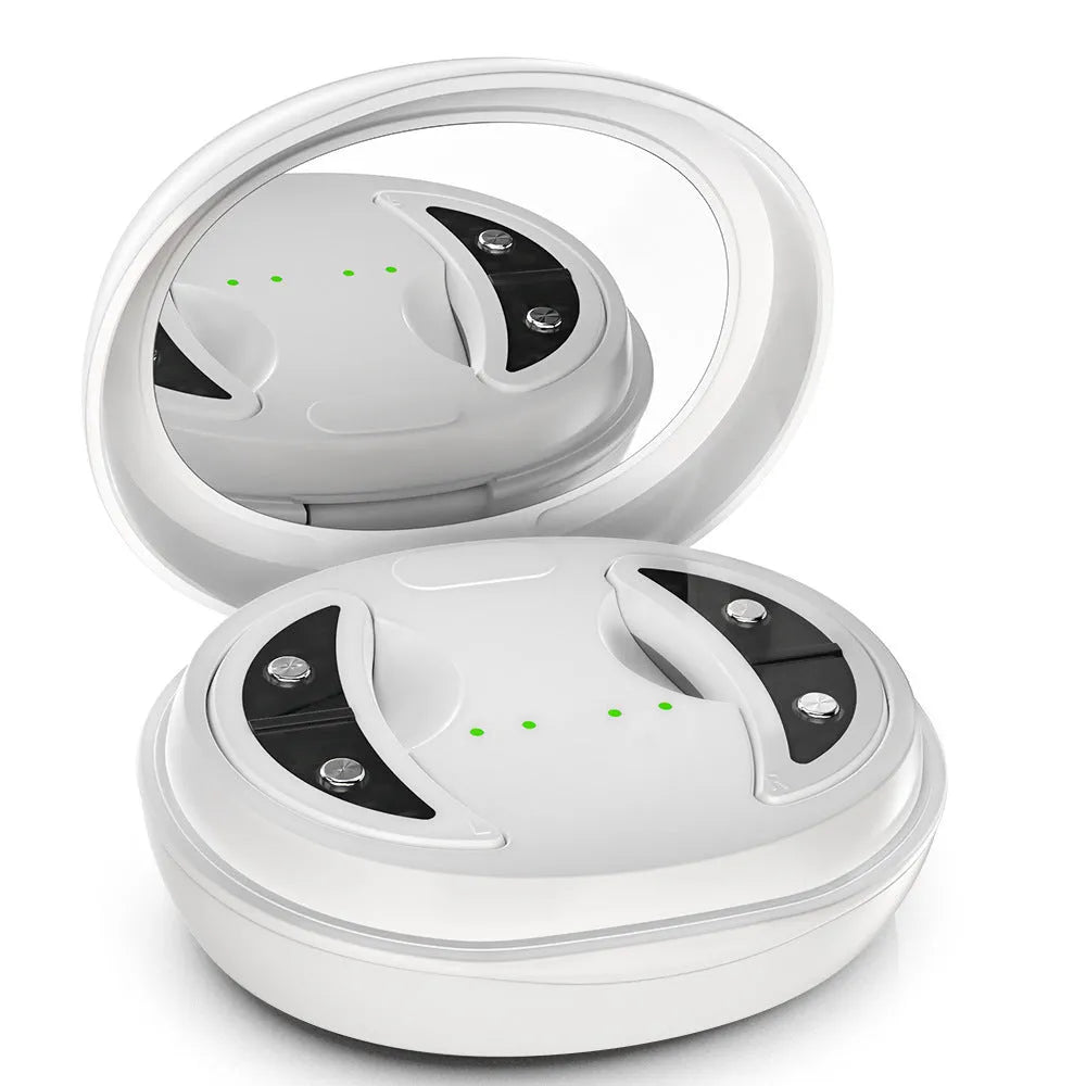 White wireless red light EMS eye and facial massage beautification device