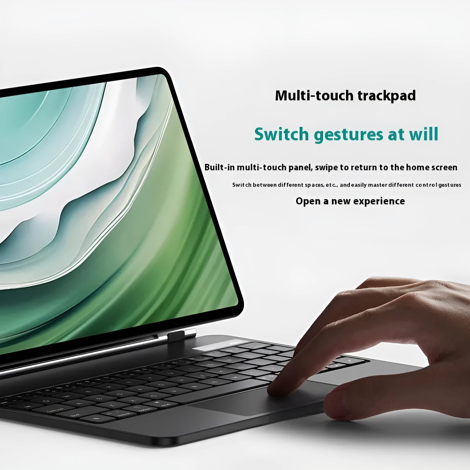 Huawei Matepad magnetic wireless keyboard cover in black or white with Bluetooth connectivity