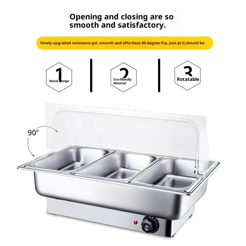 Commercial desktop insulated dining stove single basin shallow basin metal plastic 640x460x300mm US 110V