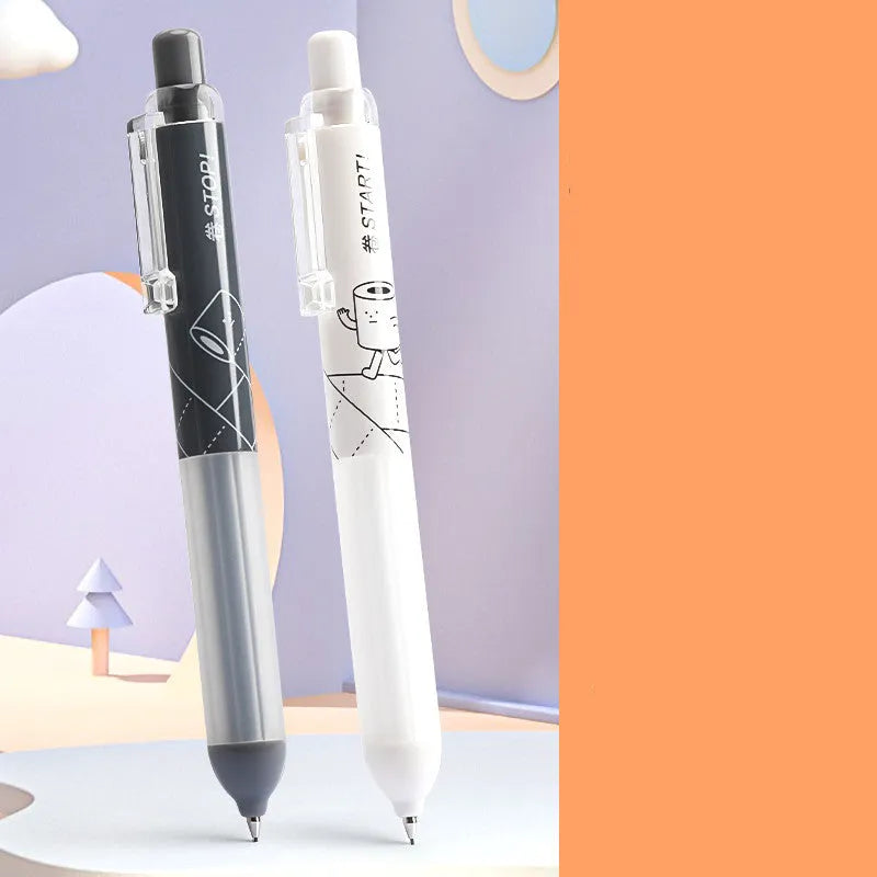 A black and white minimalist 0.5mm automatic pencil with a cloud grip, showing the HB lead hardness.