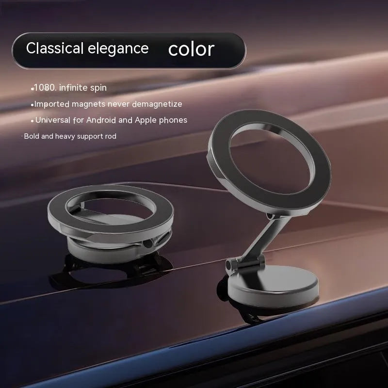 All-metal foldable magnetic phone mount for car dashboard in Qian Colour.