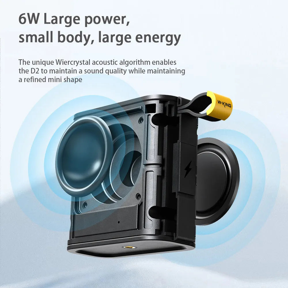 Black portable Bluetooth speaker with compact waterproof design, shown front view