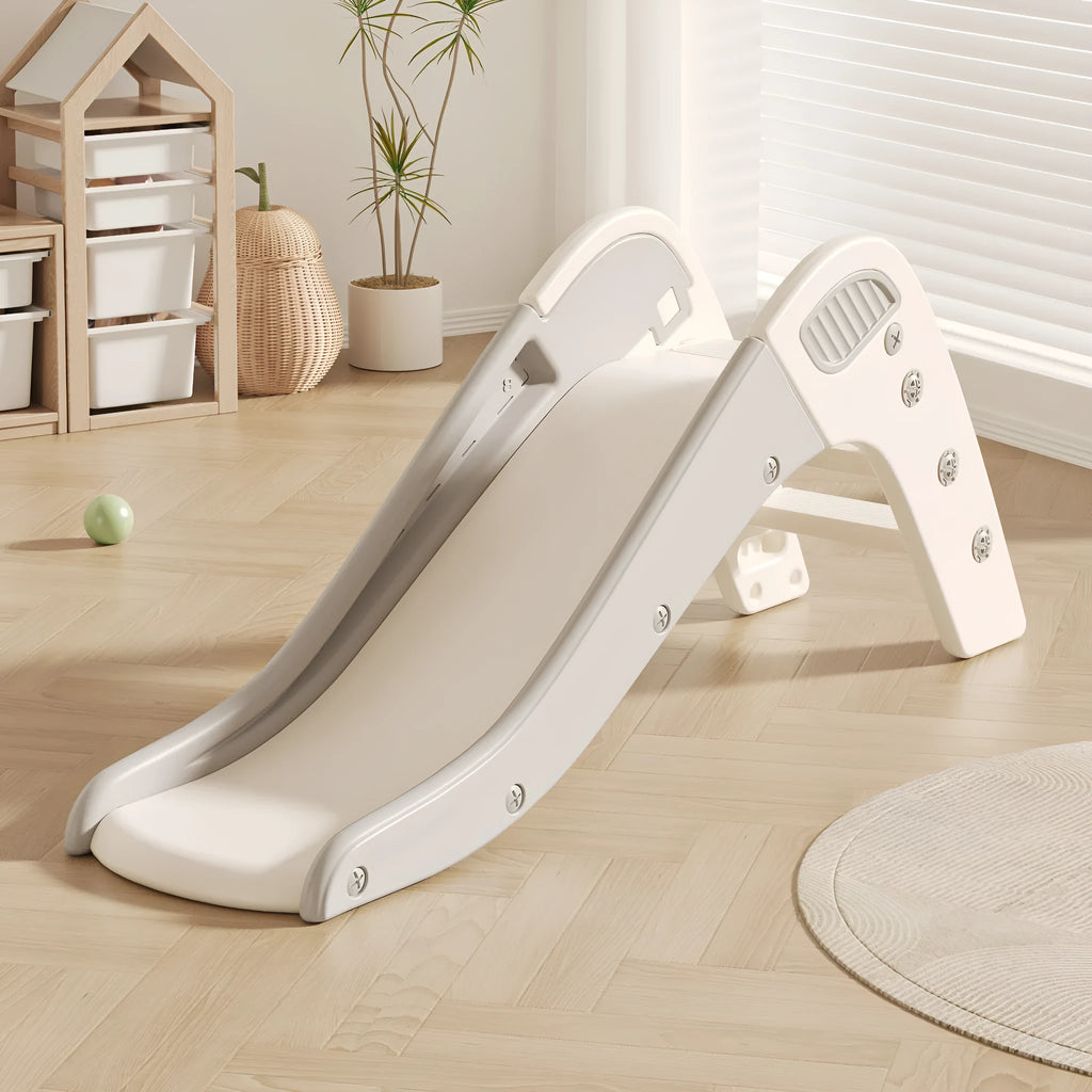 Small plastic baby slide for indoor use, suitable for children under three years old.