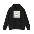 Black drop-shoulder sleeve casual hoodie with front pocket and printed details