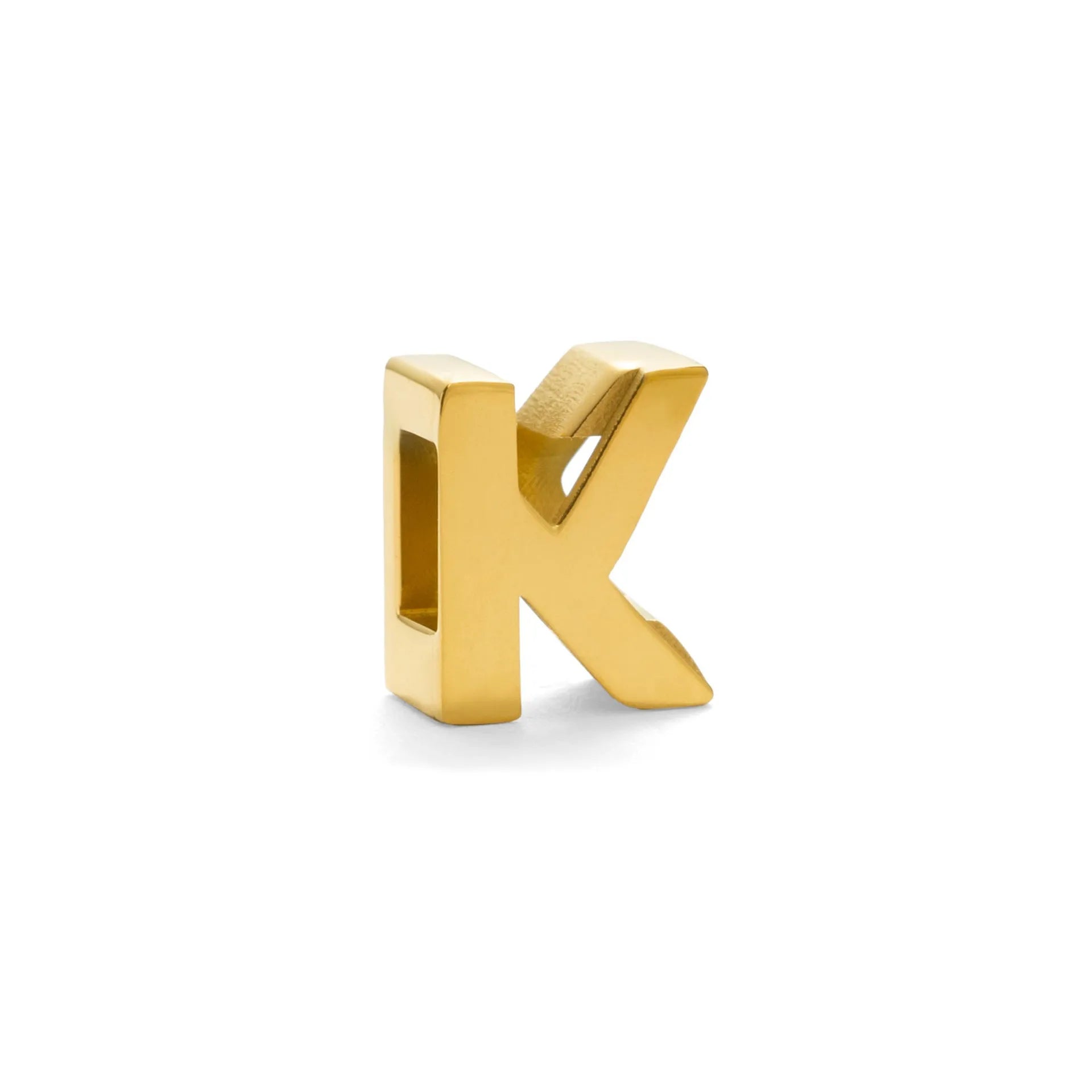Gold electroplated titanium steel necklace with letter pendant on matching chain