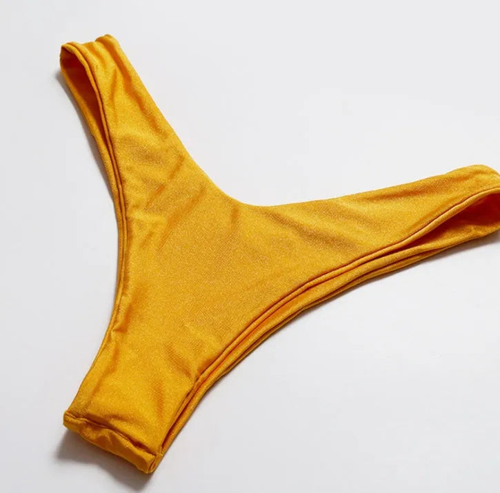 Bikini swimsuit with removable steel belt and chest pad, high elasticity fabric, open back, solid colour, sizes S to L