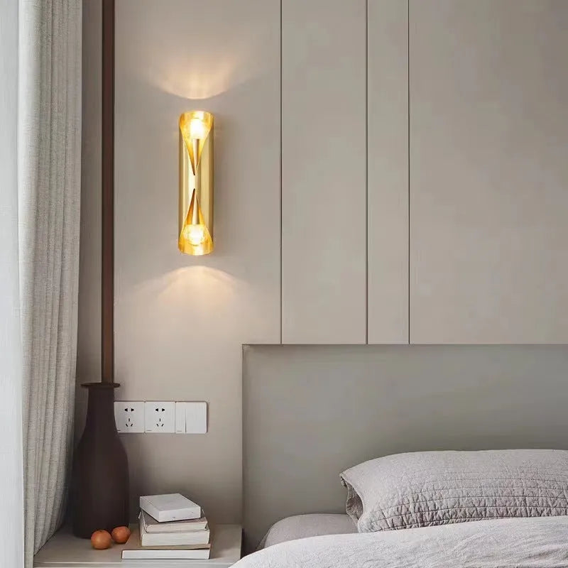 Copper wall lamp 23 × 5.5cm warm light 220V in copper or matte black for indoor walls