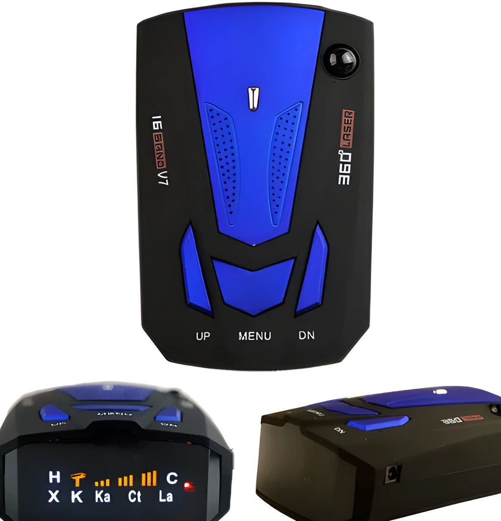 Electronic Dog V7 speed measurement detector in black with LED display and compact design
