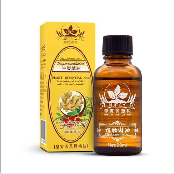 30ml ginger massage oil bottle with grape seed oil and ginger flower oil for body massage and skin care