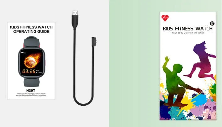 H39T blue children's smart watch with 1.4-inch touch screen and sporty TPU strap on wrist.