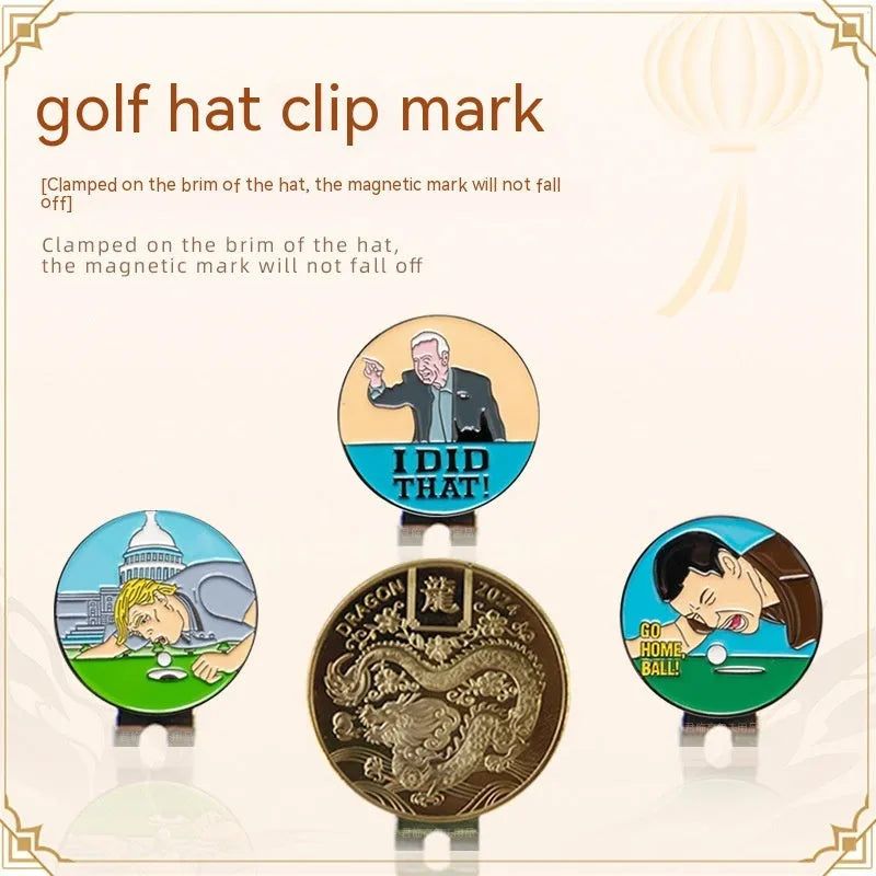 Zinc alloy golf hat clip showing Dragon Year design with metal craftsmanship detail