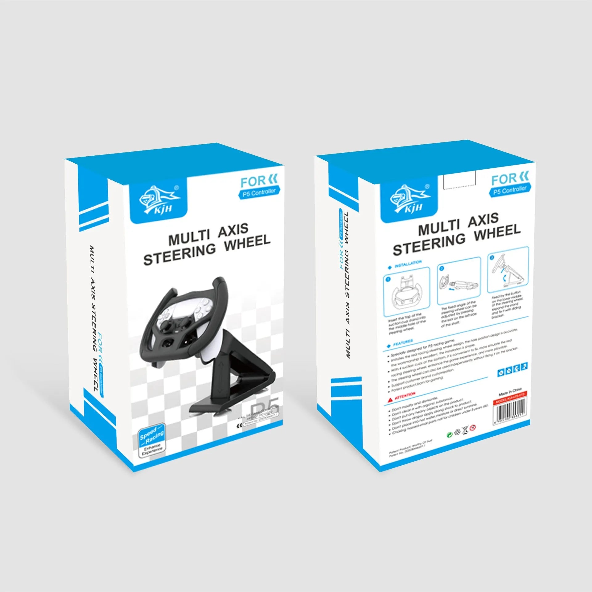 Black ABS plastic gamepad steering wheel bracket with a large white suction cup on its base.