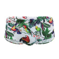 Men's flower-bird print swimming trunks in nylon fabric with cup cover detail