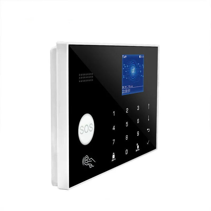 Intelligent WiFi GSM burglar alarm host with touch button control for home security
