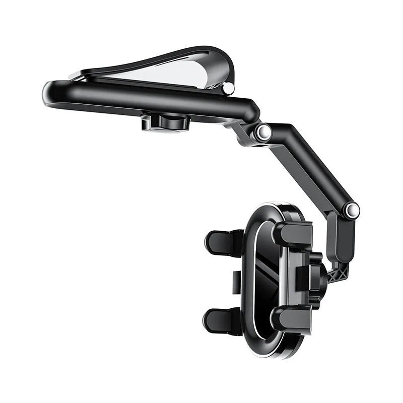 Car multi-purpose mobile phone holder desktop bracket in black, ABS and nano PU construction, fits 4.0-7.0 inch smartphones