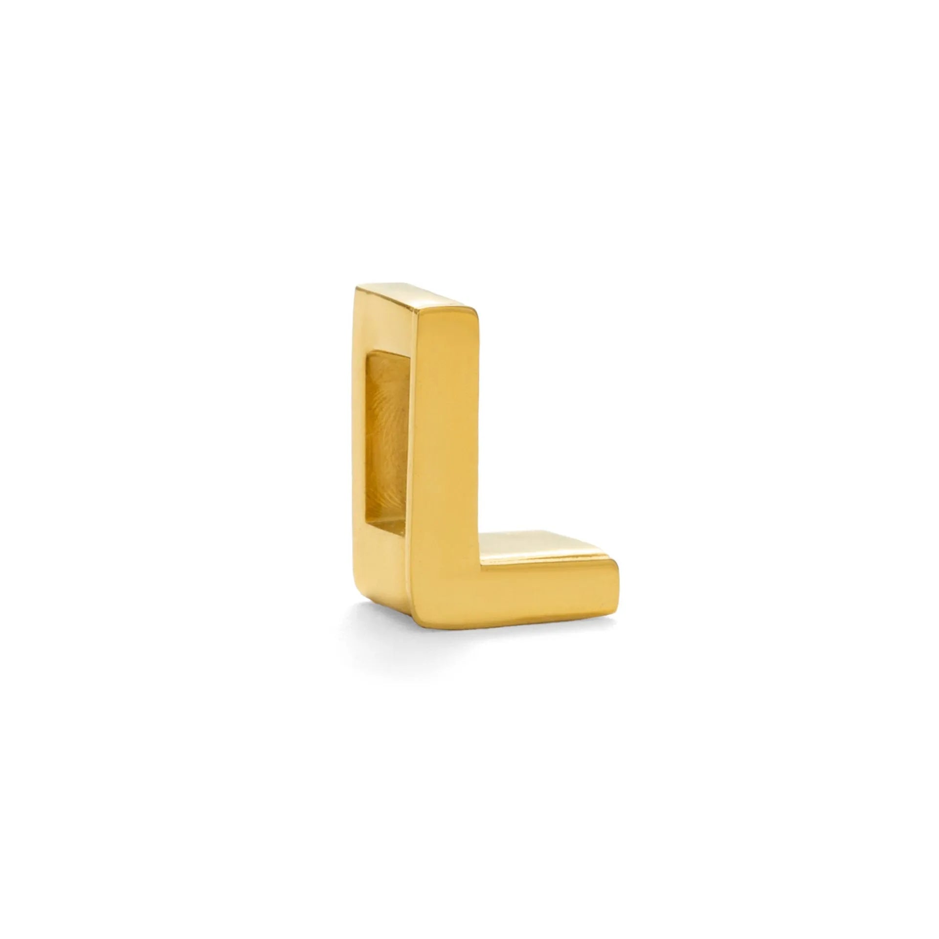 Gold electroplated titanium steel necklace with letter pendant on matching chain