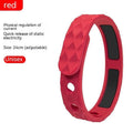 Silicone Balance Energy Waterproof Anti-static Bracelet in diamond shape, unisex sports wristband, monochrome black option