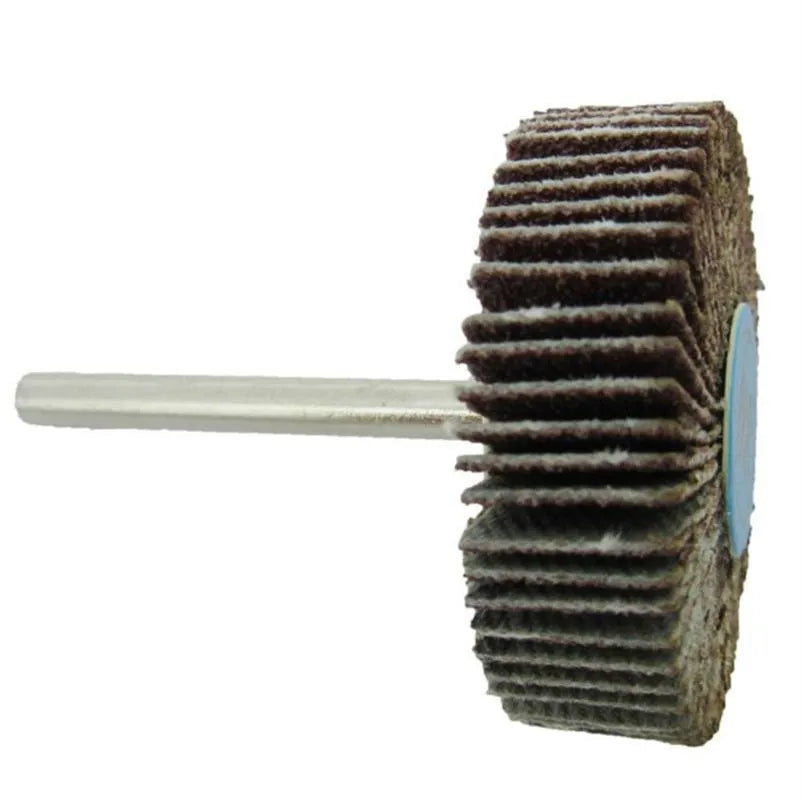 80 grit shutter grinding head with handle, louver abrasive cloth wheel, 32mm outer diameter, 2mm inner bore
