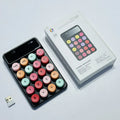 Mini portable wireless keyboard in Macaron colours including bright green option on desk