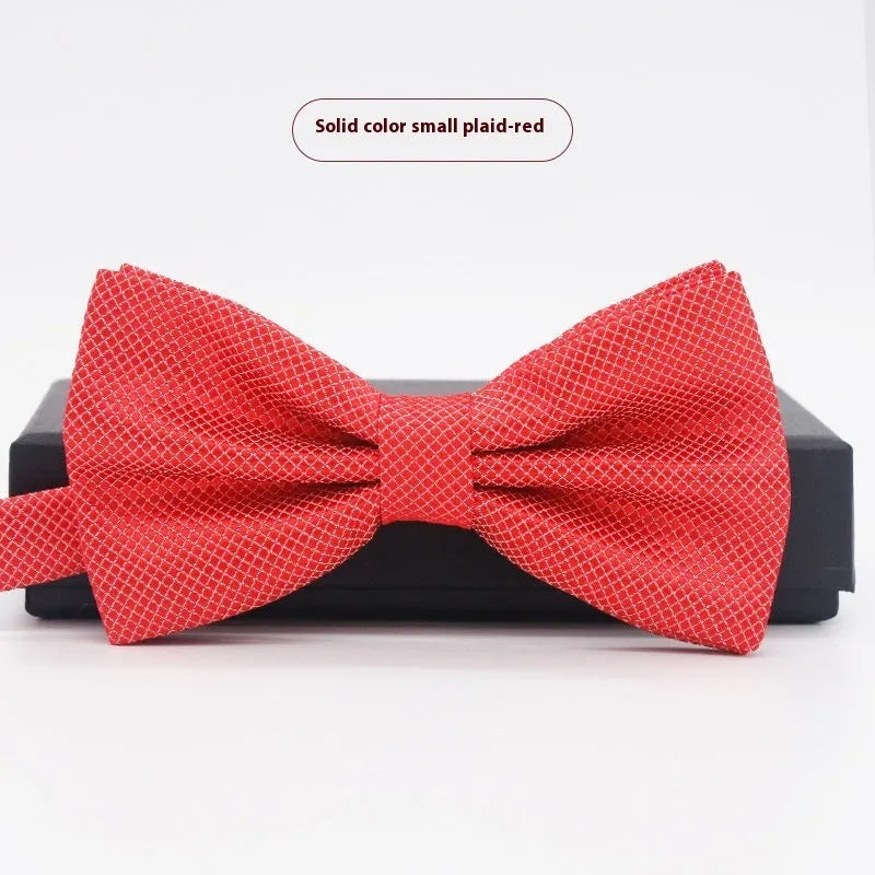 Solid colour flat head polyester bow tie for formal wear and weddings