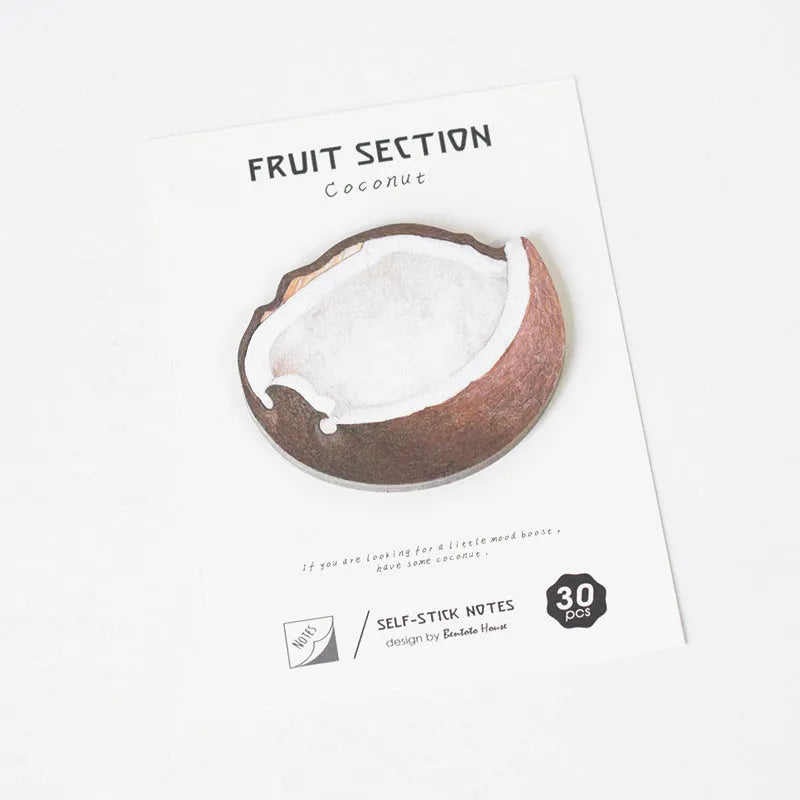 Fruit series notepaper pad with 30 sheets of thick special paper in Avocado, Coconut and Melon colours